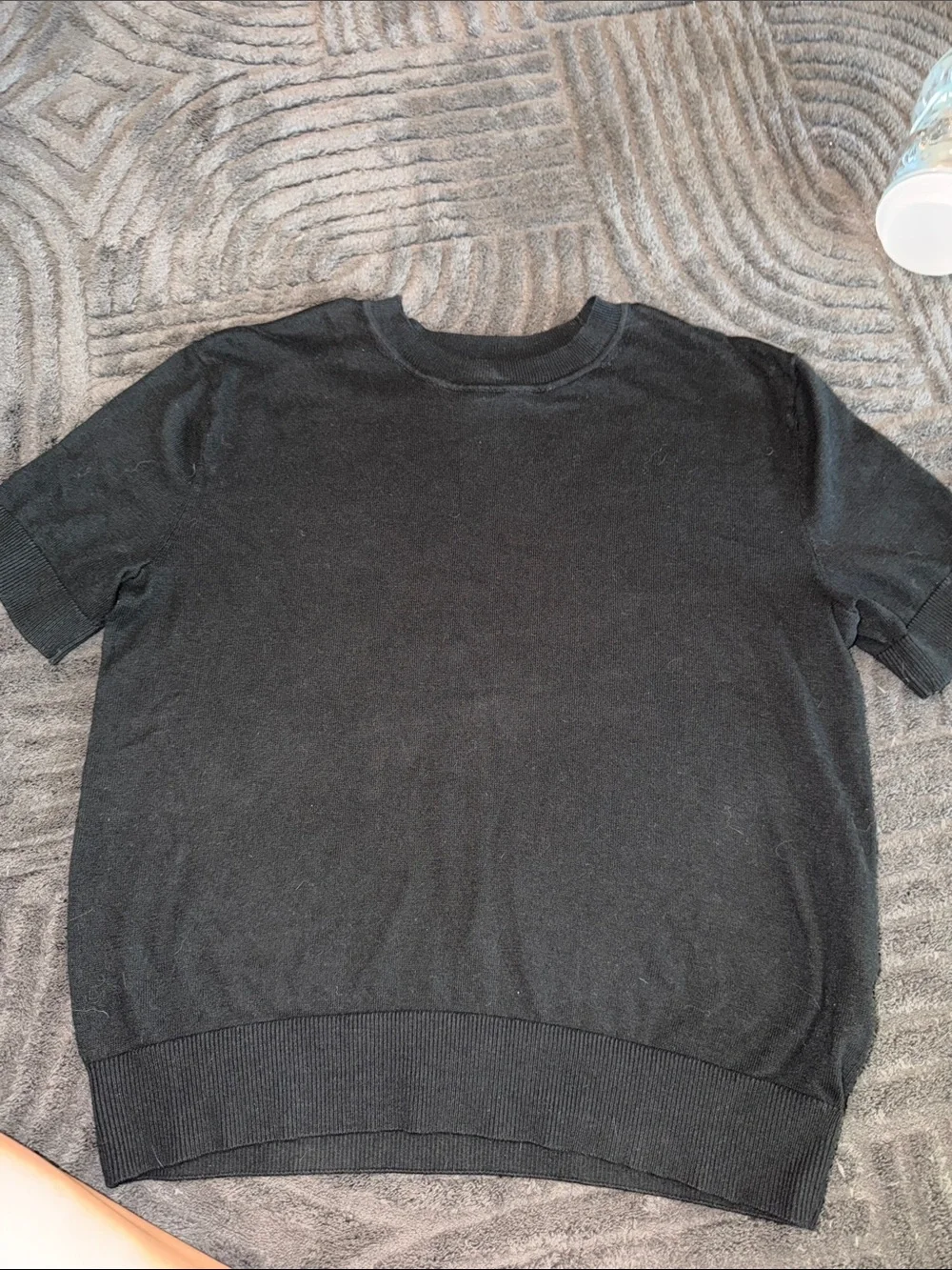 Banana Republic Black Crewneck Short-Sleeve Sweater
